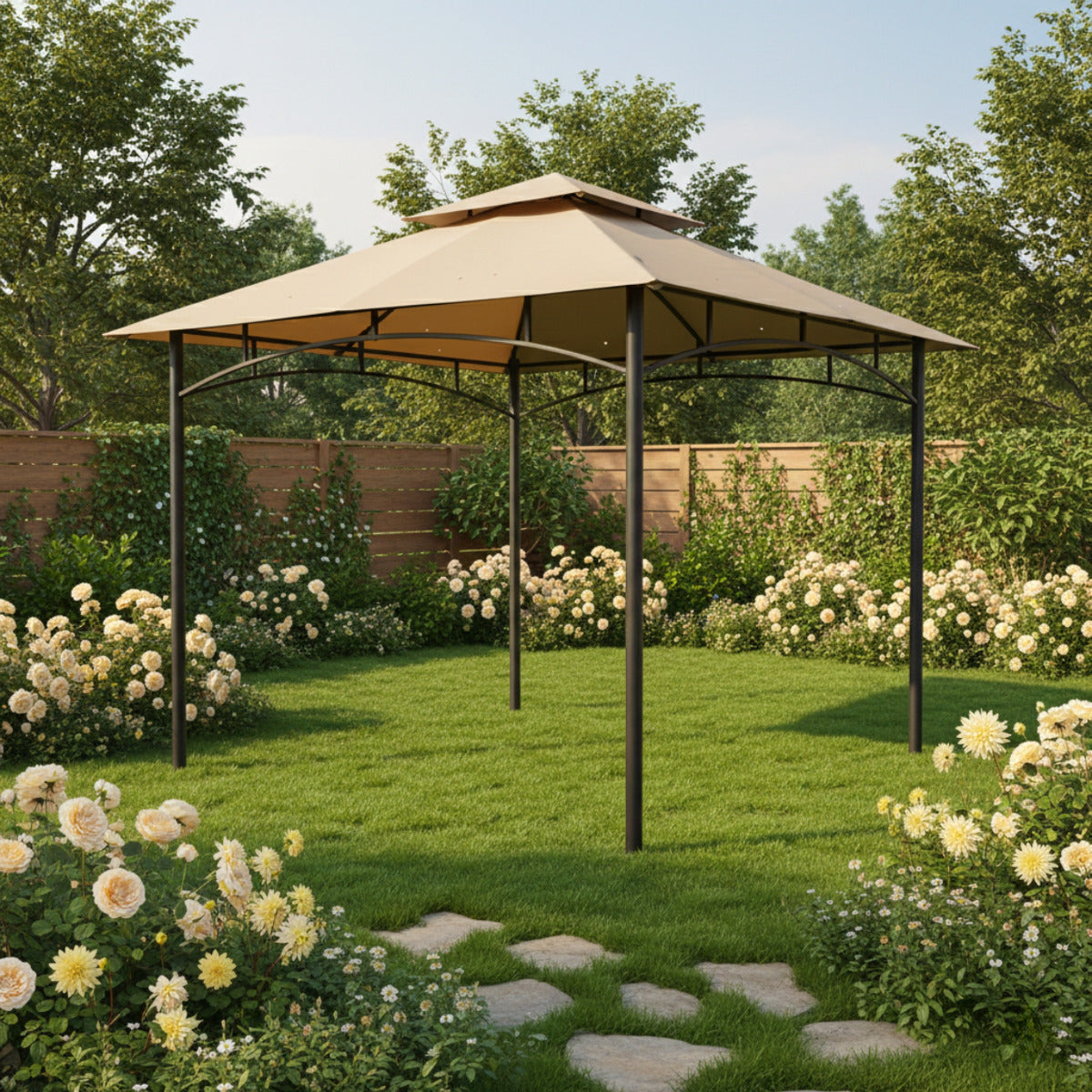 Replacement Canopy for ABCCANOPY GHG-0909DP-NT 8' x 8' Gazebo - Beige, RipLock 350