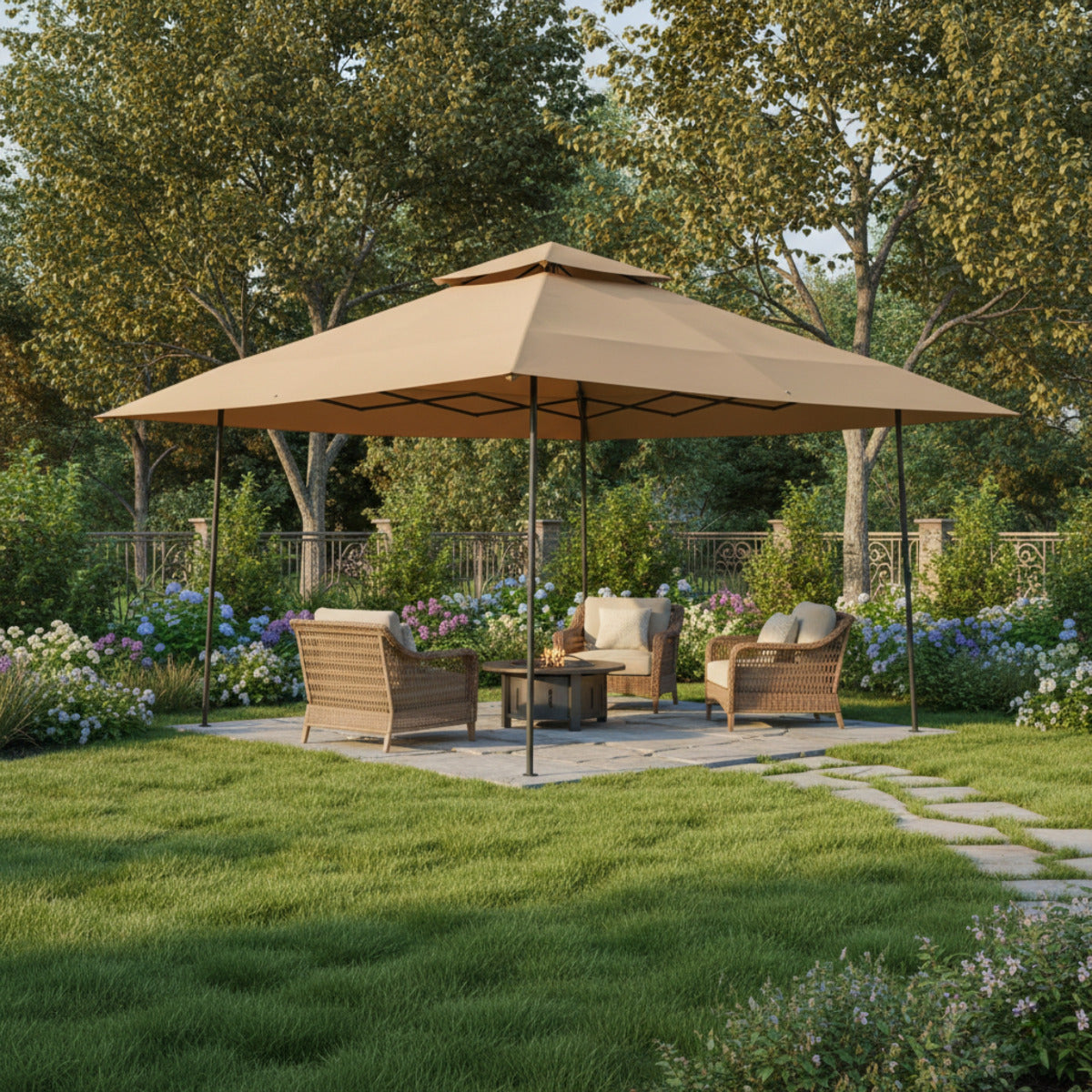 Replacement Canopy for Ozark Trail 30822 14’ X 14’ Pop Up - Beige, RipLock 350