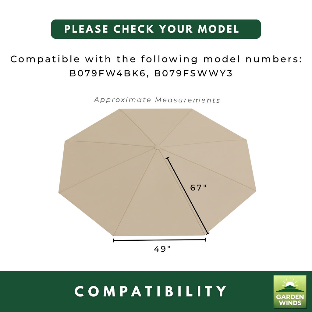 Replacement Canopy for Abba Patio B079FW4BK6 11' Round Umbrella