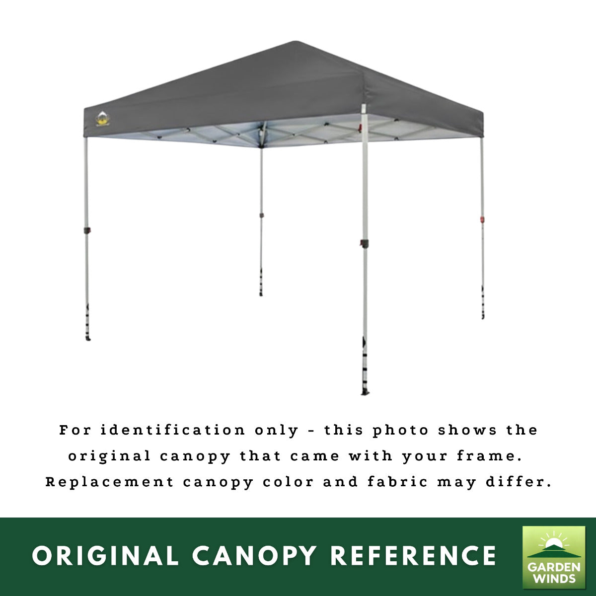 Replacement Canopy for Crown Shades CST108BLC2 8' x 8' Pop Up - Slate Gray, RipLock 350
