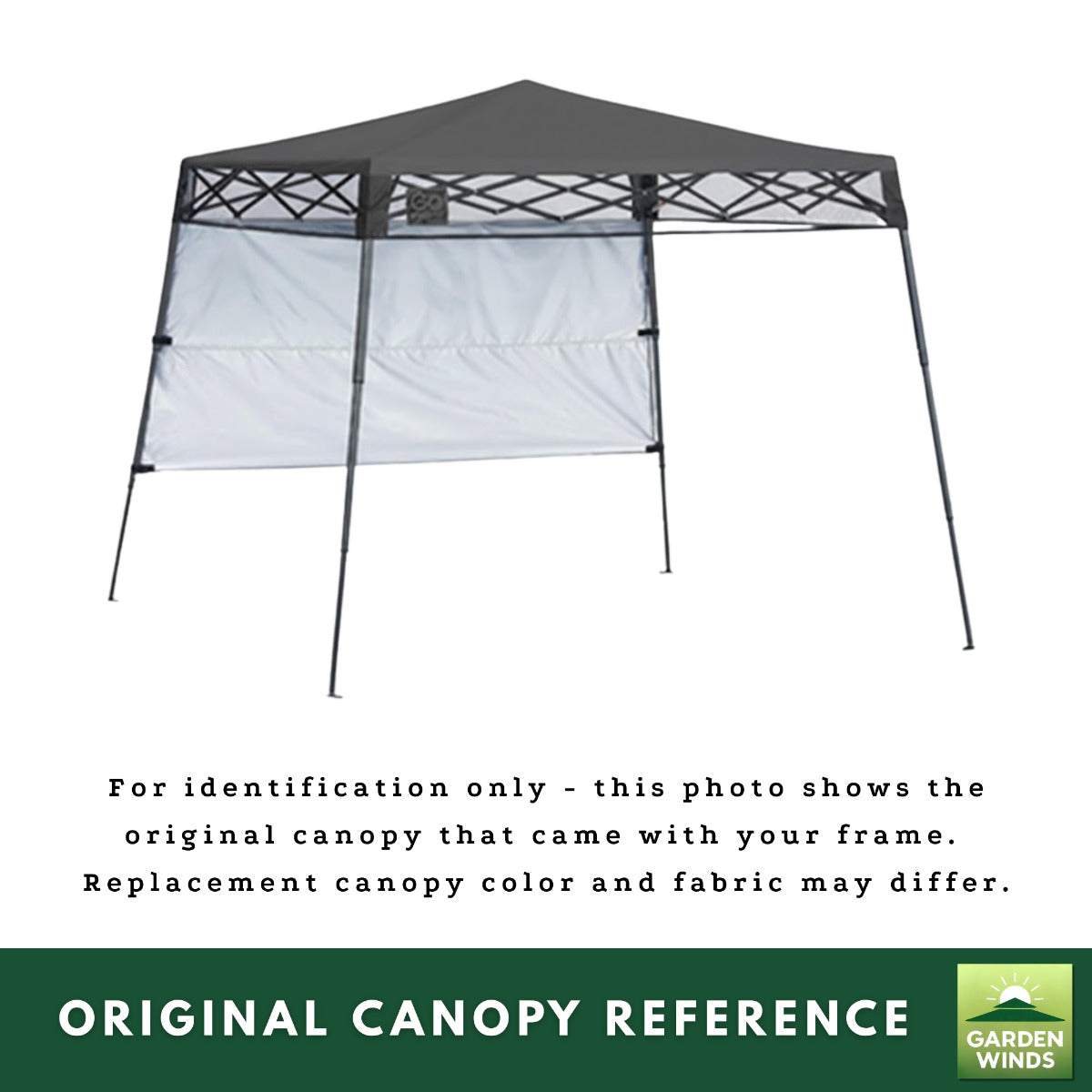 Replacement Canopy for Quik Shade Tangkula 167519DS Base 7' x 7', Canopy Top 6' X 6' Slant Leg - Slate Gray, RipLock 350