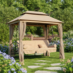 Replacement Canopy and Netting Set for Debora Gazebo 01-0884 Swing - Beige, Riplock 350