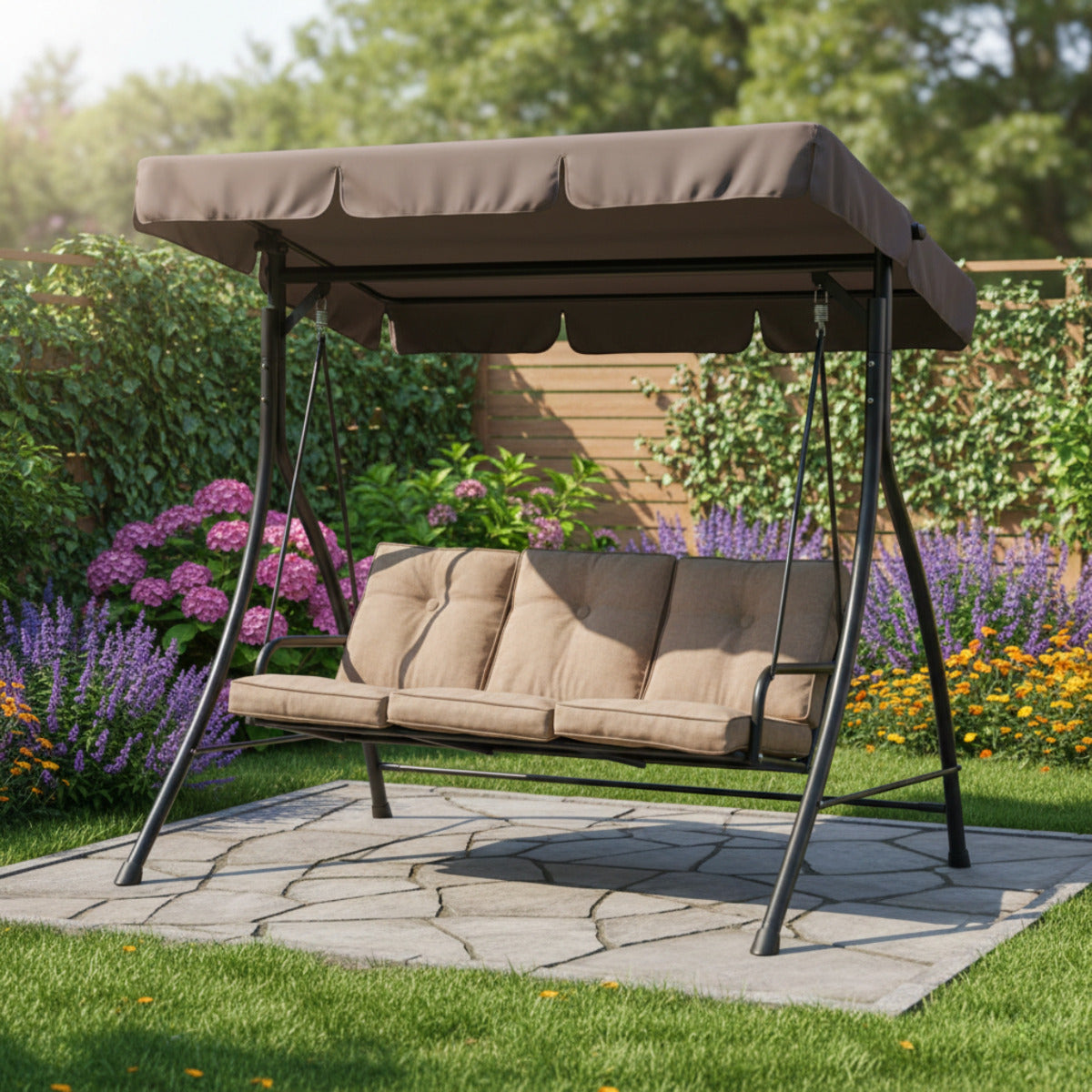 Replacement Canopy for HD Flat Roof 3 Person Swing | Garden Winds