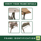 Replacement Canopy for Abba Patio APSW09T Swing - Nutmeg, RipLock 350