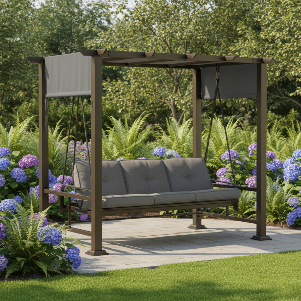 Replacement Canopy for Broyhill Sandpointe Pergola Daybed 10133-19-10018A Swing - Slate Gray, Riplock 350
