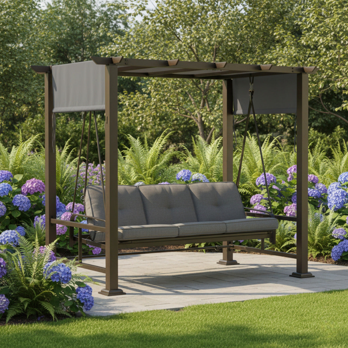 Replacement Canopy for Broyhill Sandpointe Pergola Daybed 10133-19-10018A Swing - Slate Gray, Riplock 350