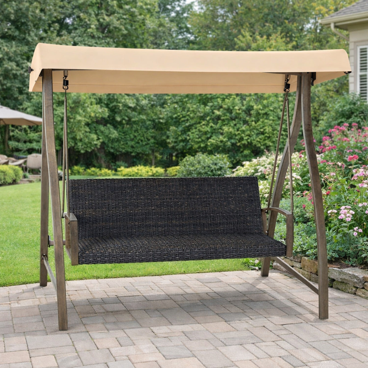 Replacement Canopy for Agio McKinnon Cameron Woven 2127591 Swing - Beige, RipLock 500