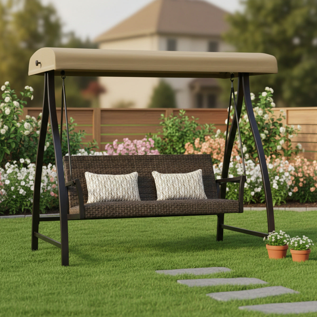 Replacement Canopy for Springdale Wicker 1902296 Swing - Beige, Riplock 500
