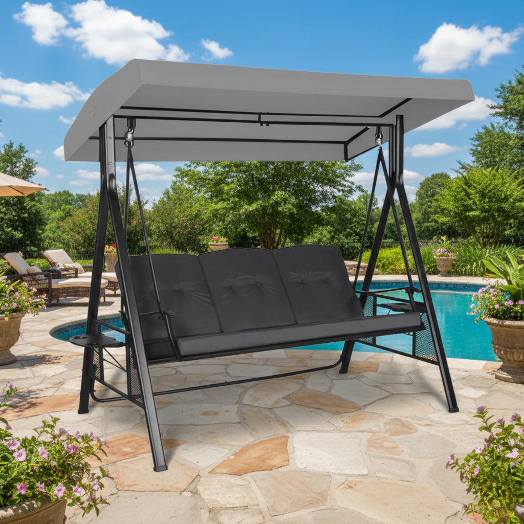 Replacement Canopy for Veikous PG0210-02G-19 Swing- Slate Gray, RipLock 350