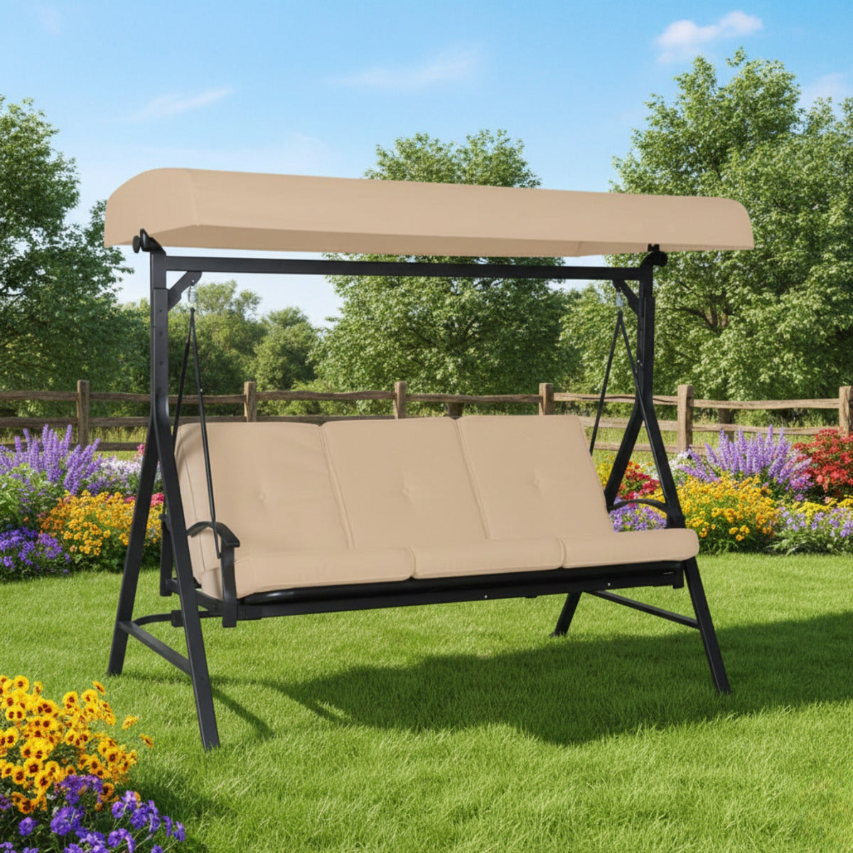 Replacement Canopy for Belden Park Version III MSD236247917047 Swing - Beige, RipLock 350