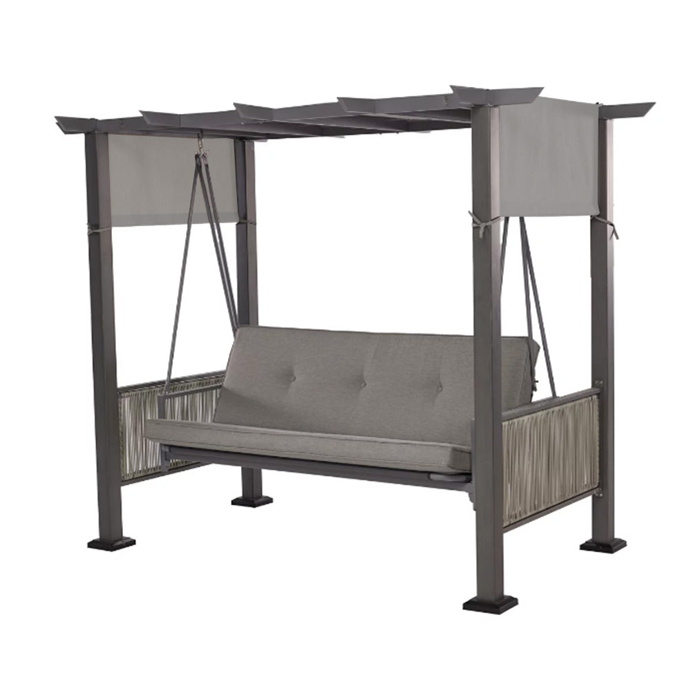 Replacement Canopy for Wiltshire Wicker Patio Pergola Daybed Swing - RipLock 350 - Slate Gray