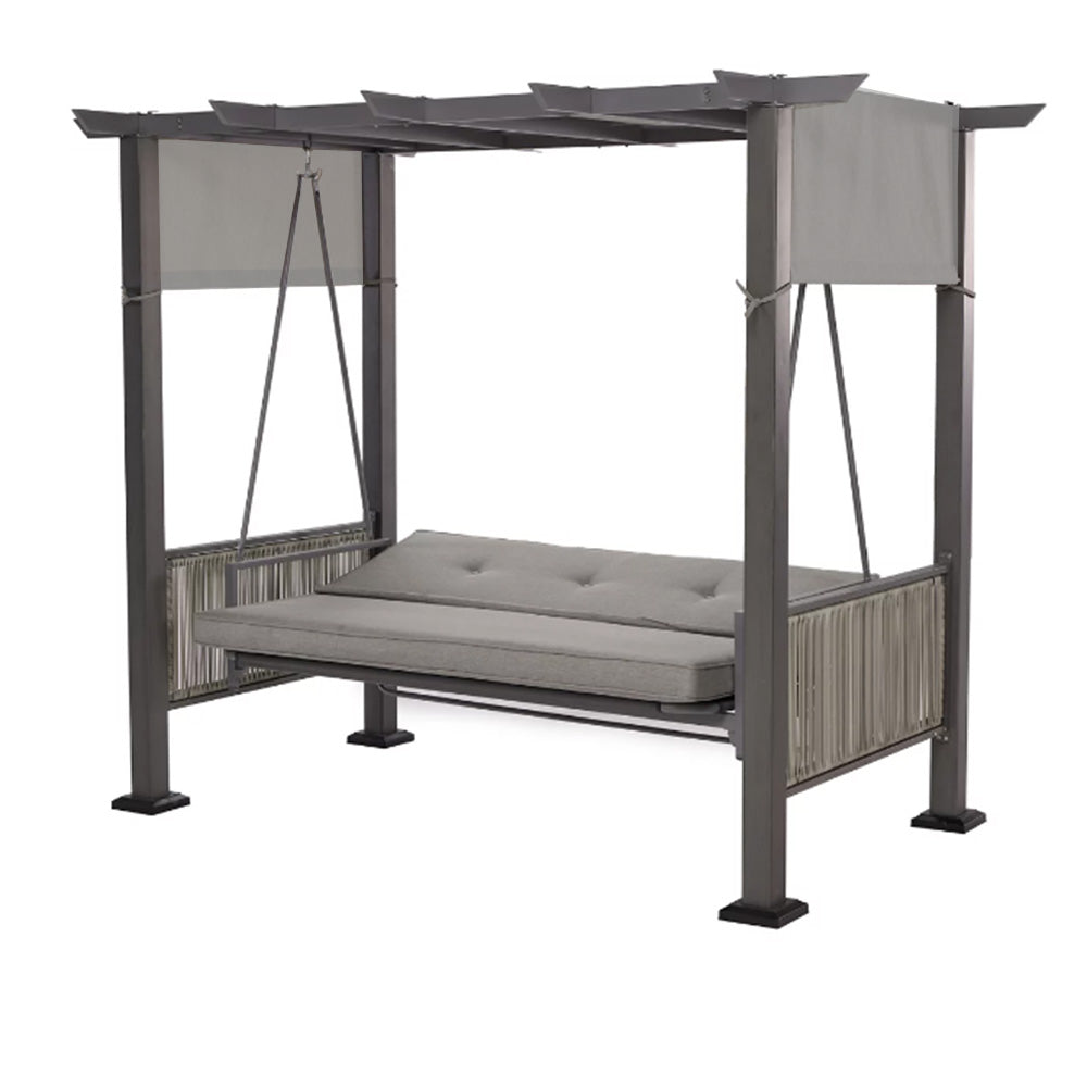 Replacement Canopy for Wiltshire Wicker Patio Pergola Daybed Swing - RipLock 350 - Slate Gray