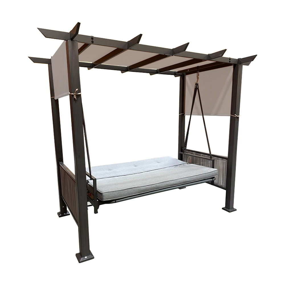 Replacement Canopy for Wiltshire Wicker Patio Pergola Daybed Swing - RipLock 350 - Slate Gray