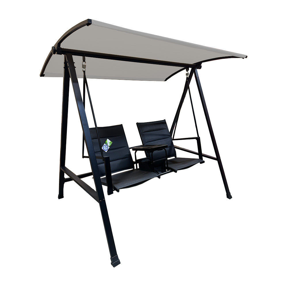 Replacement Canopy for Mainstays Dashwood 2 Seat Steel Swing- RipLock 350 - Slate Gray