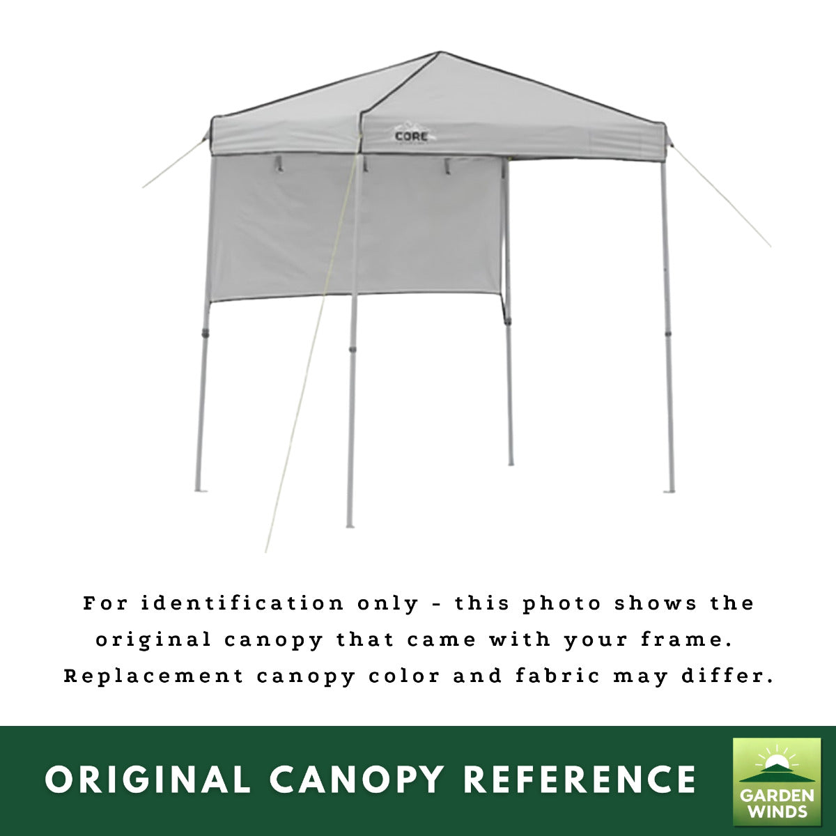 Replacement Canopy and Sidewall for Core 40146 6' X 4' Straight Leg Pop Up - Slate Gray, RipLock 350