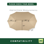 Replacement Canopy for A701007300 15' Triple Umbrella - RipLock 350