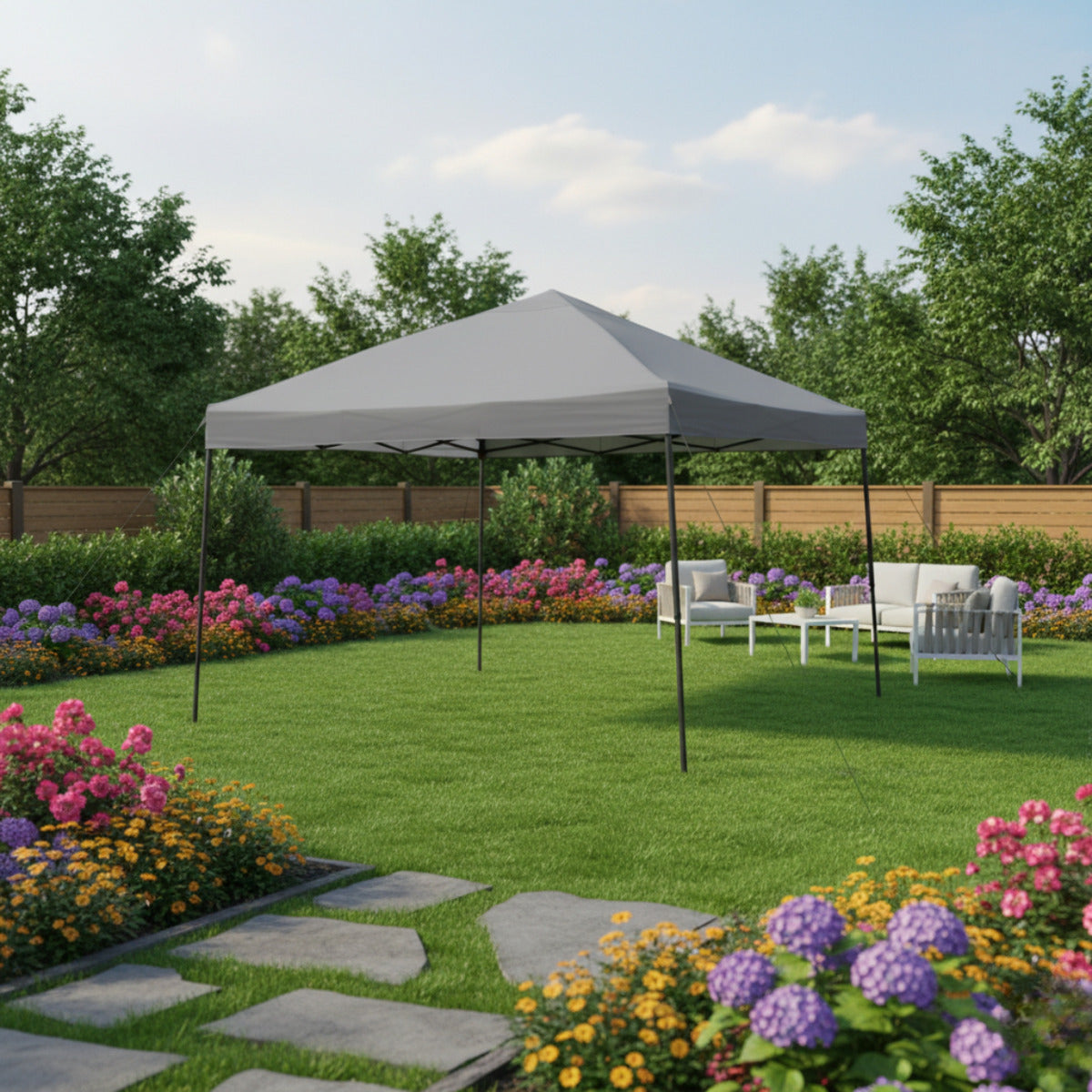 Replacement Canopy for Ozark Trail 30726 12' X 12' Pop Up - Slate Gray, RipLock 350