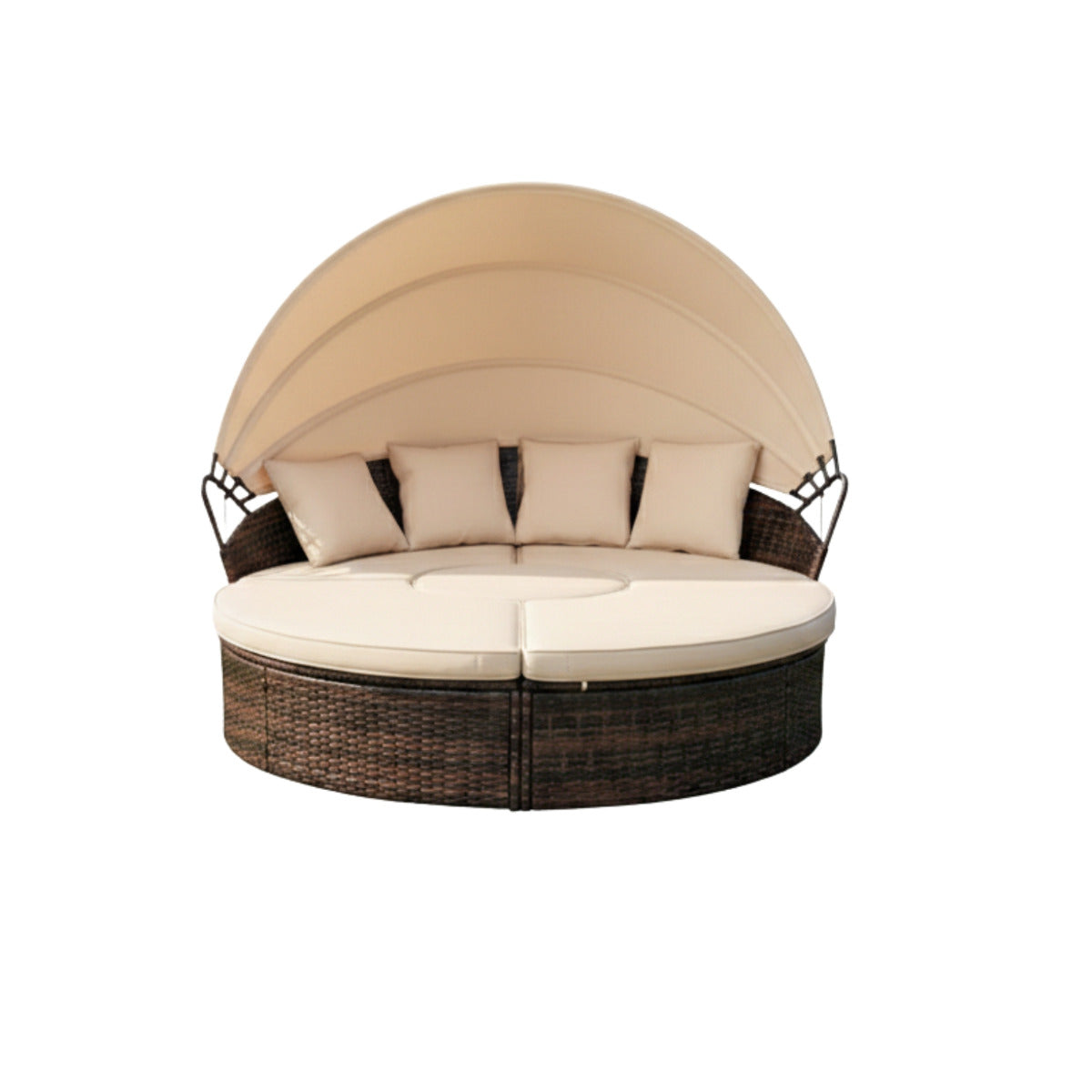 Replacement Canopy for Suncrown Crownland Clamshell 645789653704 Round Daybed - Beige, RipLock 350