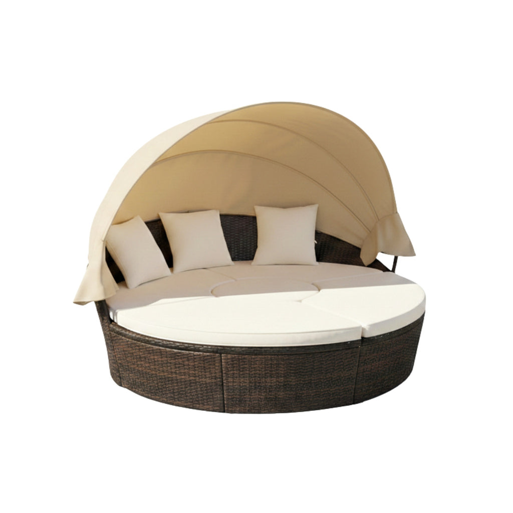 Replacement Canopy for Tangkula Costway Alleshia 66656TU Patio Round Daybed - Beige, RipLock 350