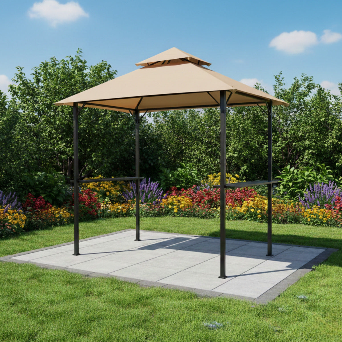 Replacement Canopy for Style Selections GFS20317S Grill Gazebo - Beige, RipLock 350