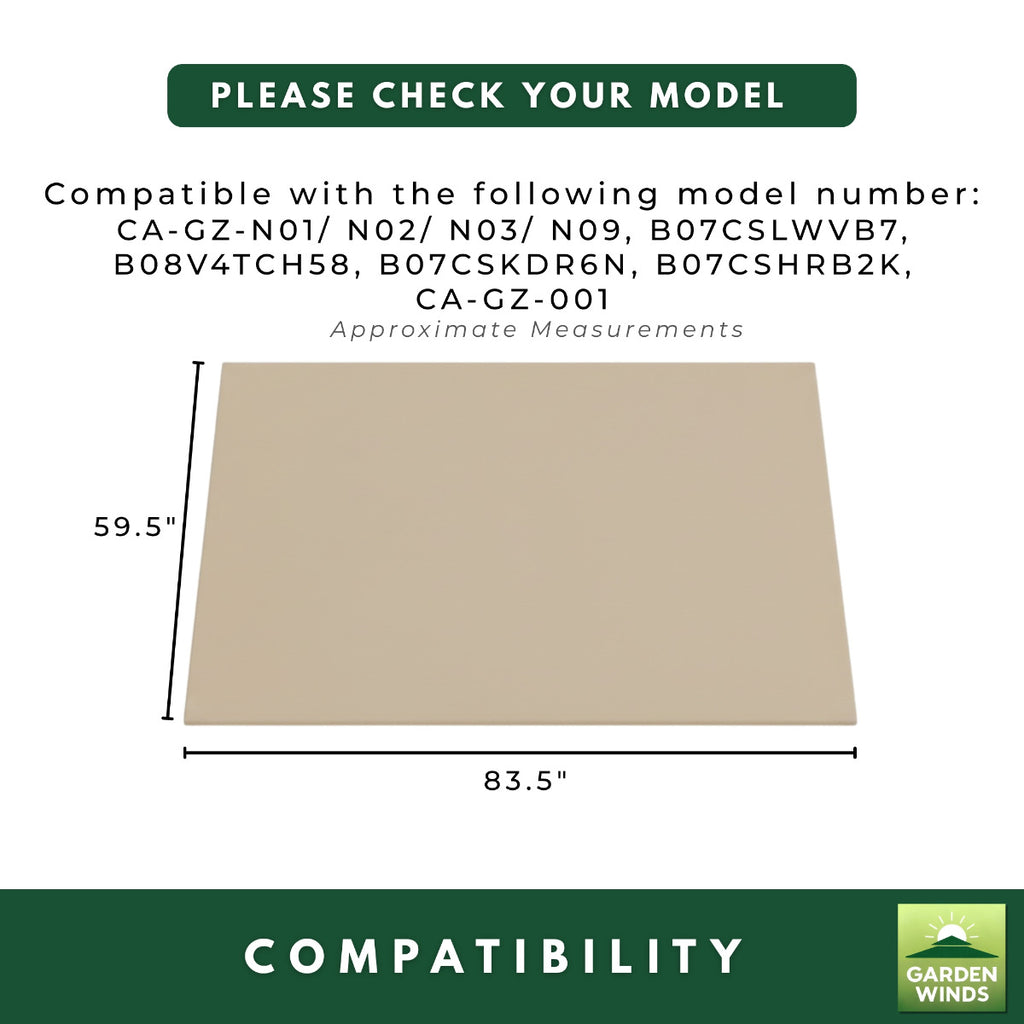 Replacement Canopy for Cobana CA-GZ-N01 8' x 4.6' Grill Gazebo - Beige, RipLock 350