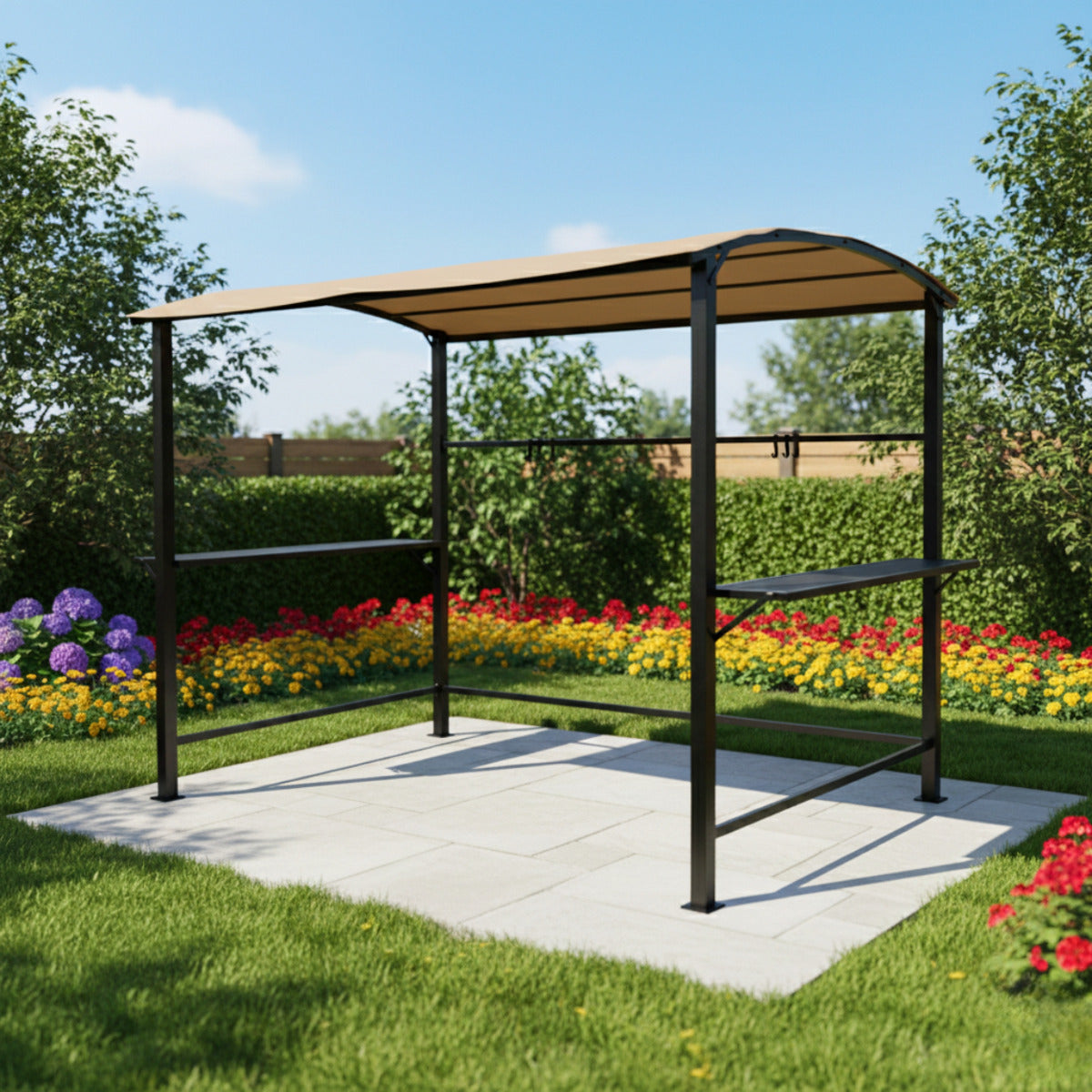 Replacement Canopy for Cobana CA-GZ-N01 8' x 4.6' Grill Gazebo - Beige, RipLock 350