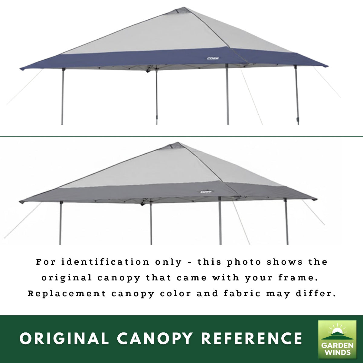 Replacement Canopy for Core 1654628 13' x 13' Center Push Pop Up Canopy - RipLock 350