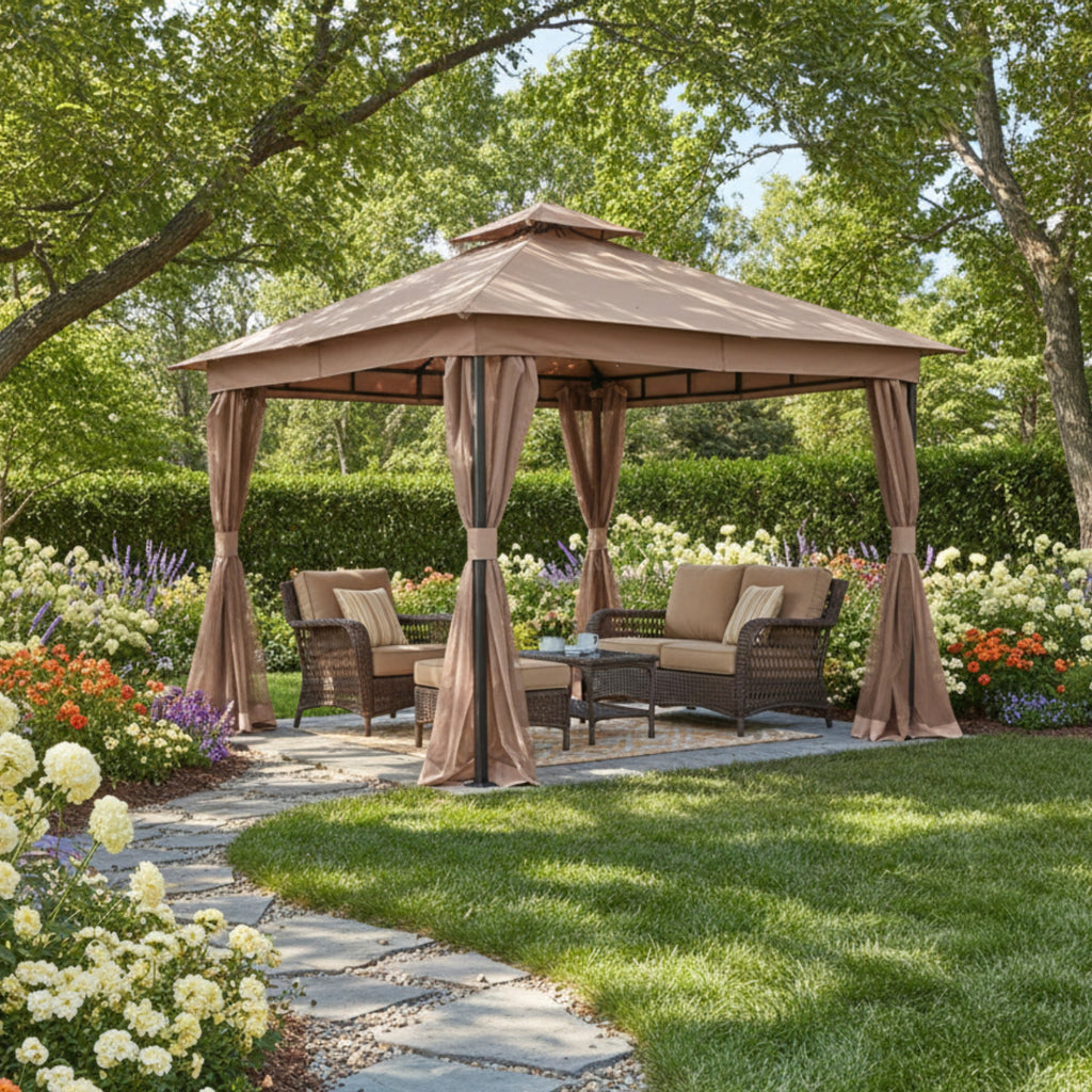 Replacement Canopy for StarEcho SE481010CA 10' x 10' Gazebo - Beige, RipLock 350