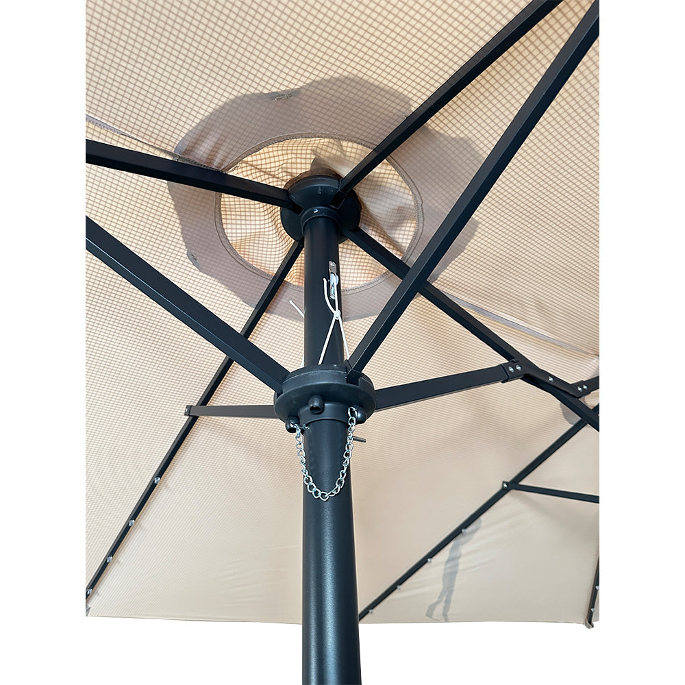 Replacement Canopy for Ainfox Hopkinton 15' Double Sided Patio LED Umbrella - RipLock 350