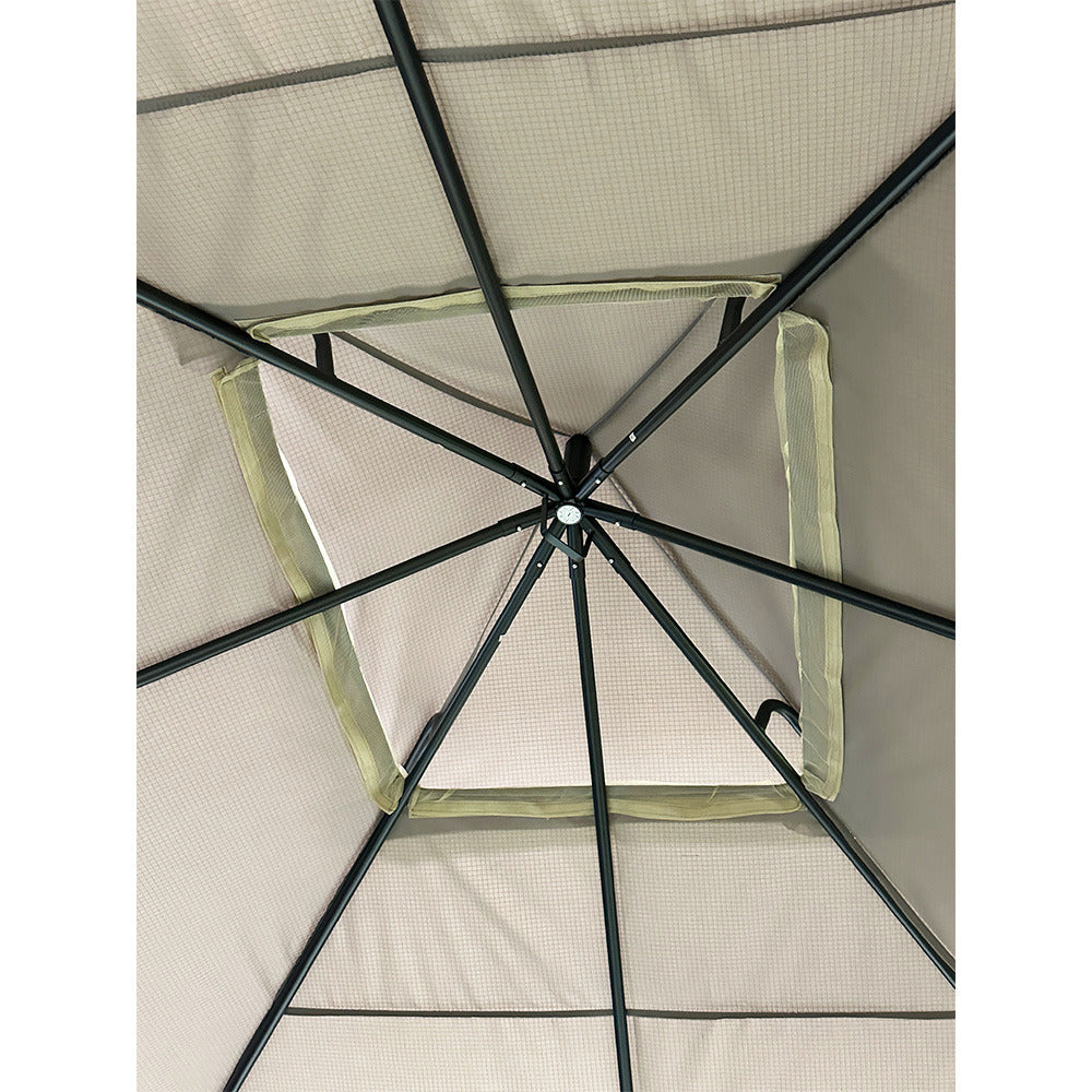 Replacement Canopy and Netting Set for Backyard Creations 13' x 10' Roof Style Gazebo - RipLock 350 - Slate Gray