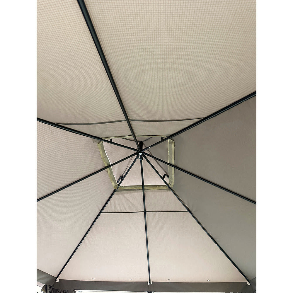 Replacement Canopy and Netting Set for Backyard Creations 13' x 10' Roof Style Gazebo - RipLock 350 - Slate Gray