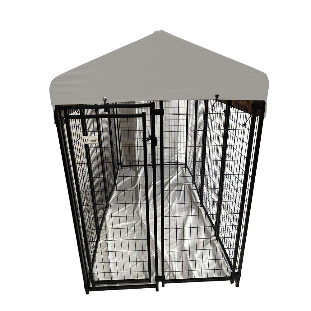 Replacement Canopy Cover for PawHut 8’ x 4’ x 6’ Pet Dog Kennel Playpen – RipLock 350 - Slate Gray