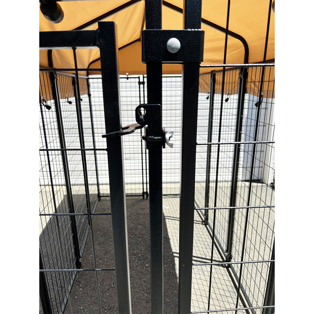 Replacement Canopy Cover for Lucky Dog 8’ x 4’ x 6’ Uptown Welded Pet Dog Kennel Playpen – RipLock 350 - Slate Gray