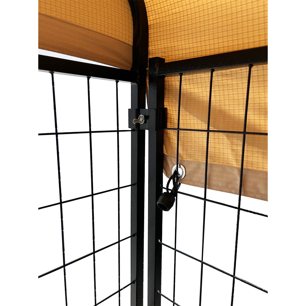 Replacement Canopy Cover for Lucky Dog 8’ x 4’ x 6’ Uptown Welded Pet Dog Kennel Playpen – RipLock 350 - Slate Gray