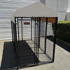 Replacement Canopy Cover for Lucky Dog 8’ x 4’ x 6’ Uptown Welded Pet Dog Kennel Playpen – RipLock 350 - Slate Gray
