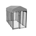 Replacement Canopy Cover for Lucky Dog 8’ x 4’ x 6’ Uptown Welded Pet Dog Kennel Playpen – RipLock 350 - Slate Gray