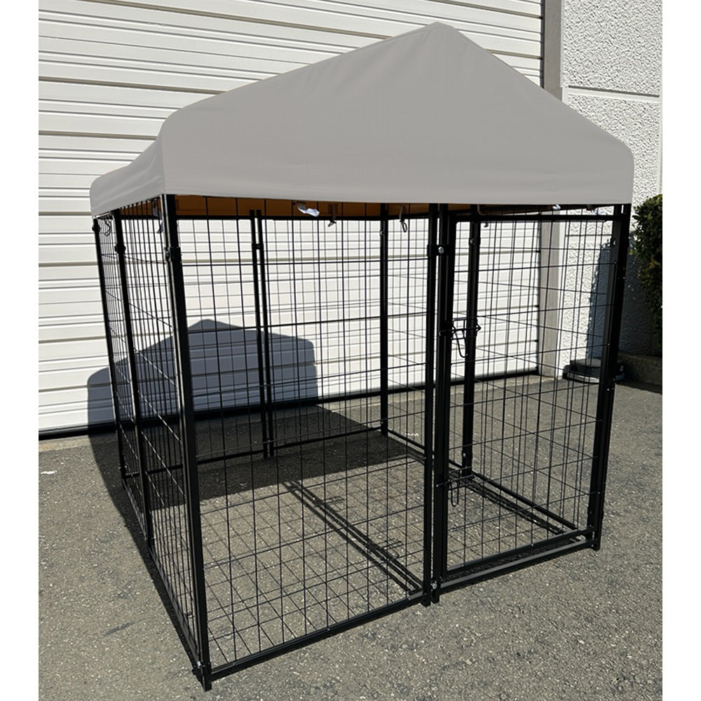 Replacement Canopy Cover for PawGiant 4' x 4' x 4.5' Pet Dog Kennel Playpen Crate – RipLock 350 - Slate Gray