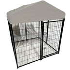Replacement Canopy Cover for PawGiant 4' x 4' x 4.5' Pet Dog Kennel Playpen Crate – RipLock 350 - Slate Gray