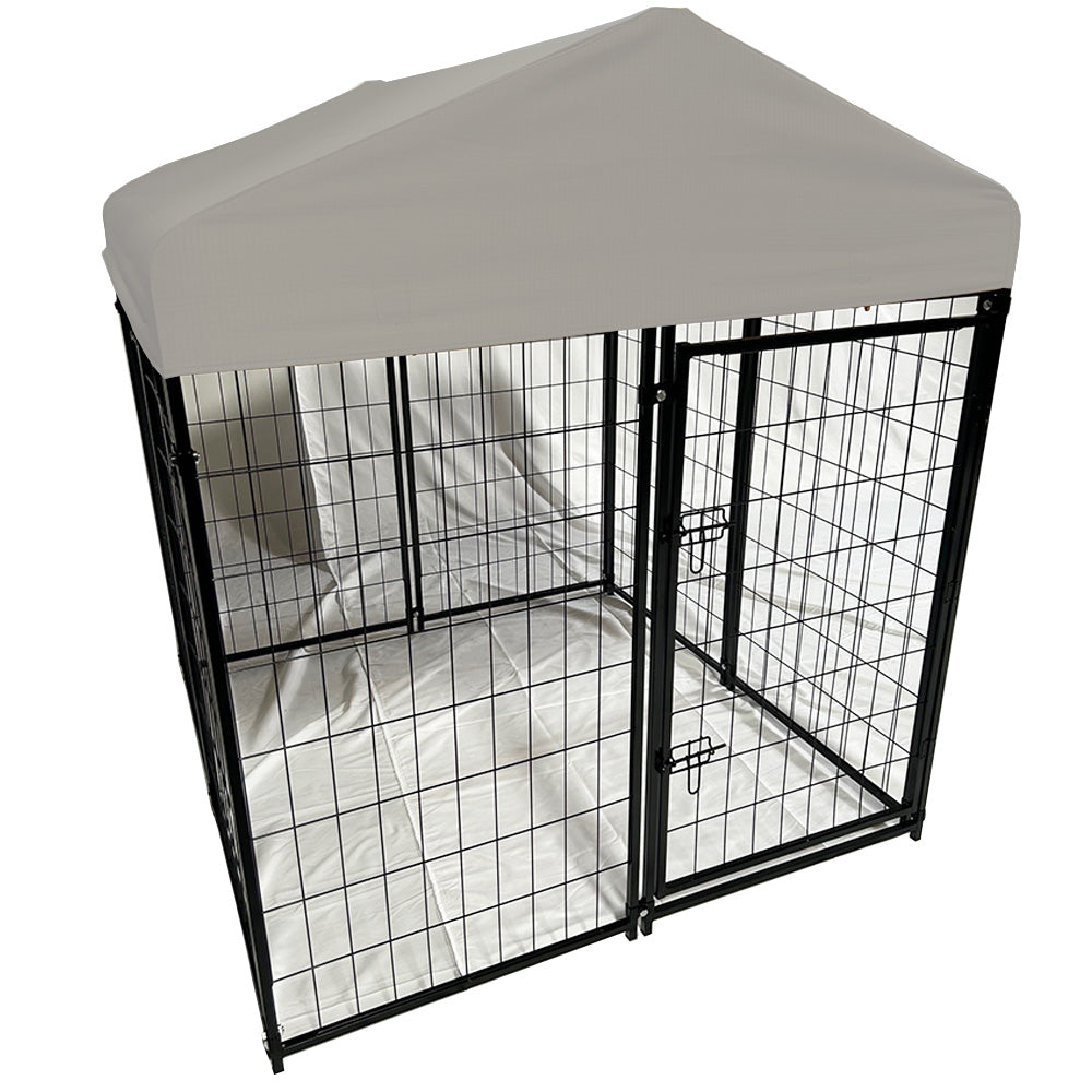 Replacement Canopy Cover for PawGiant 4' x 4' x 4.5' Pet Dog Kennel Playpen Crate – RipLock 350 - Slate Gray