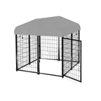 Replacement Canopy Cover for PawGiant 4' x 4' x 4.5' Pet Dog Kennel Playpen Crate – RipLock 350 - Slate Gray