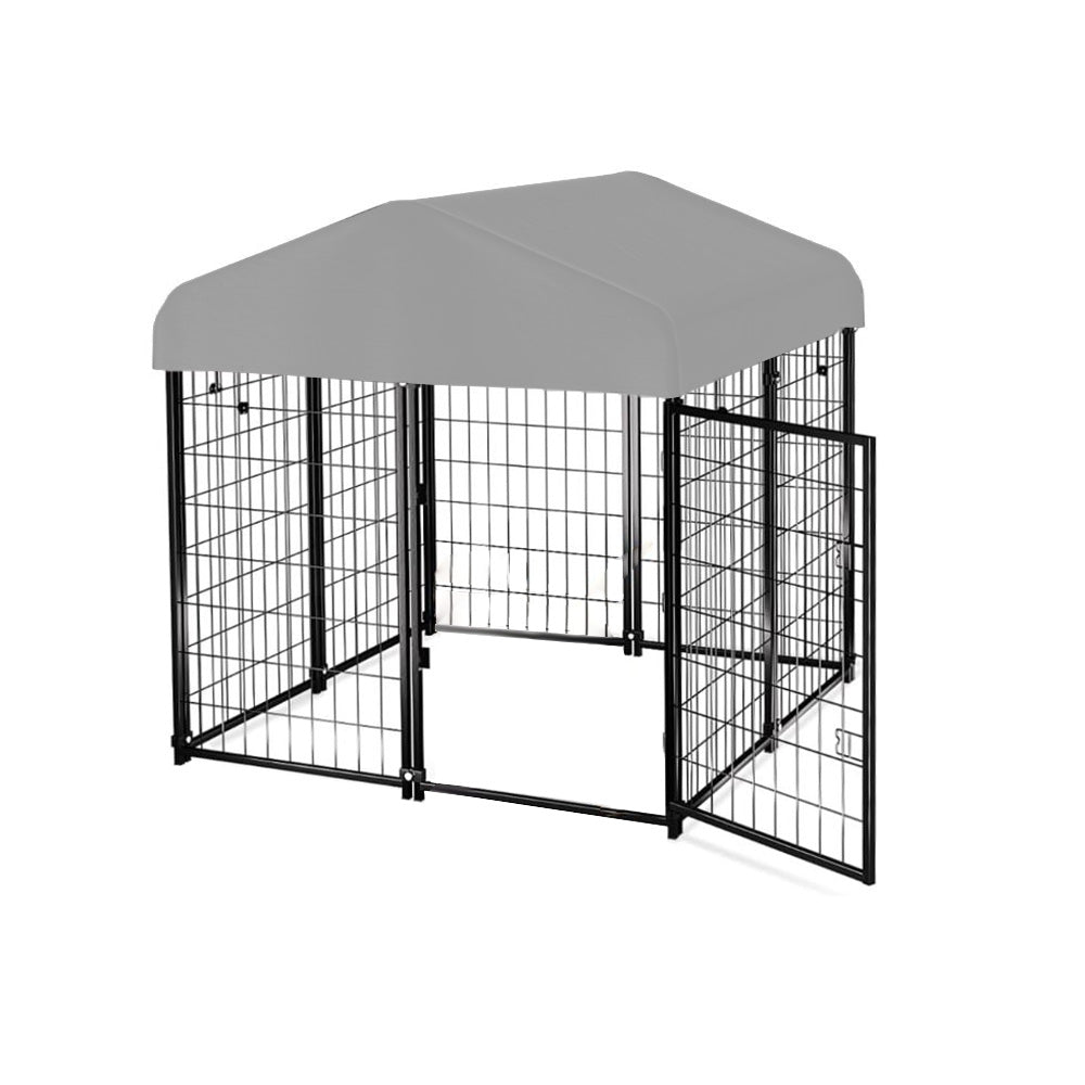 Replacement Canopy Cover for PawGiant 4' x 4' x 4.5' Pet Dog Kennel Playpen Crate – RipLock 350 - Slate Gray