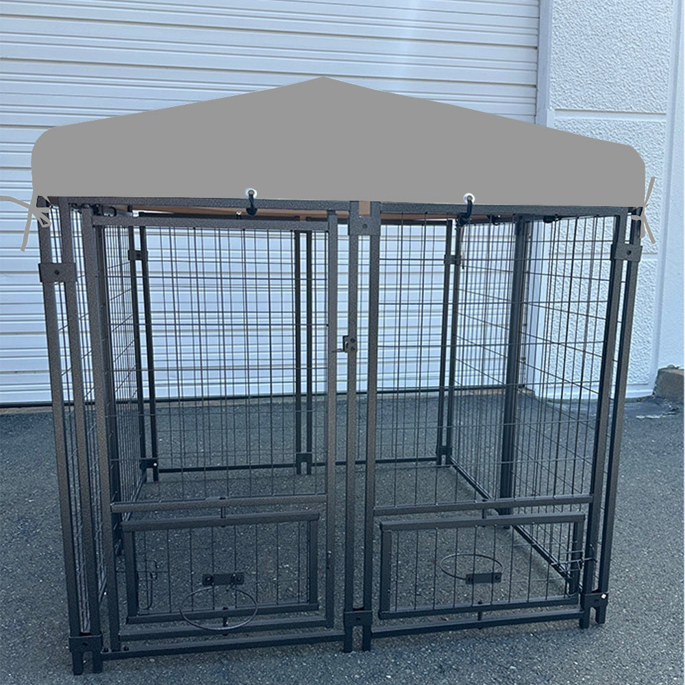Replacement Canopy Cover for Veikous Mupater 4.5' x 4.5' x 4.8' Outdoor Dog Kennel Playpen – RipLock 350 - Slate Gray