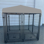 Replacement Canopy Cover for Veikous Mupater 4.5' x 4.5' x 4.8' Outdoor Dog Kennel Playpen – RipLock 350 - Slate Gray