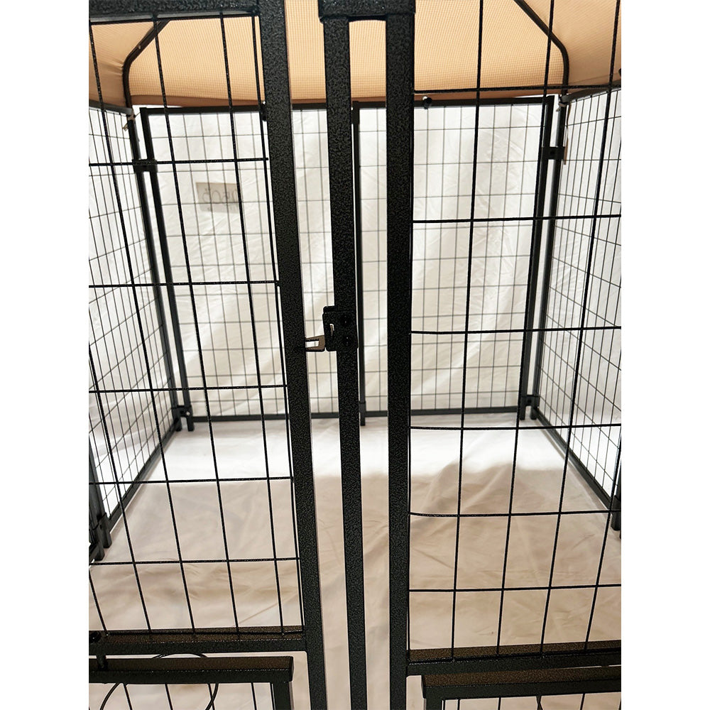 Replacement Canopy Cover for Veikous Mupater 4.5' x 4.5' x 4.8' Outdoor Dog Kennel Playpen – RipLock 350 - Slate Gray