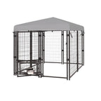 Replacement Canopy Cover for Veikous Mupater 4.5' x 4.5' x 4.8' Outdoor Dog Kennel Playpen – RipLock 350 - Slate Gray