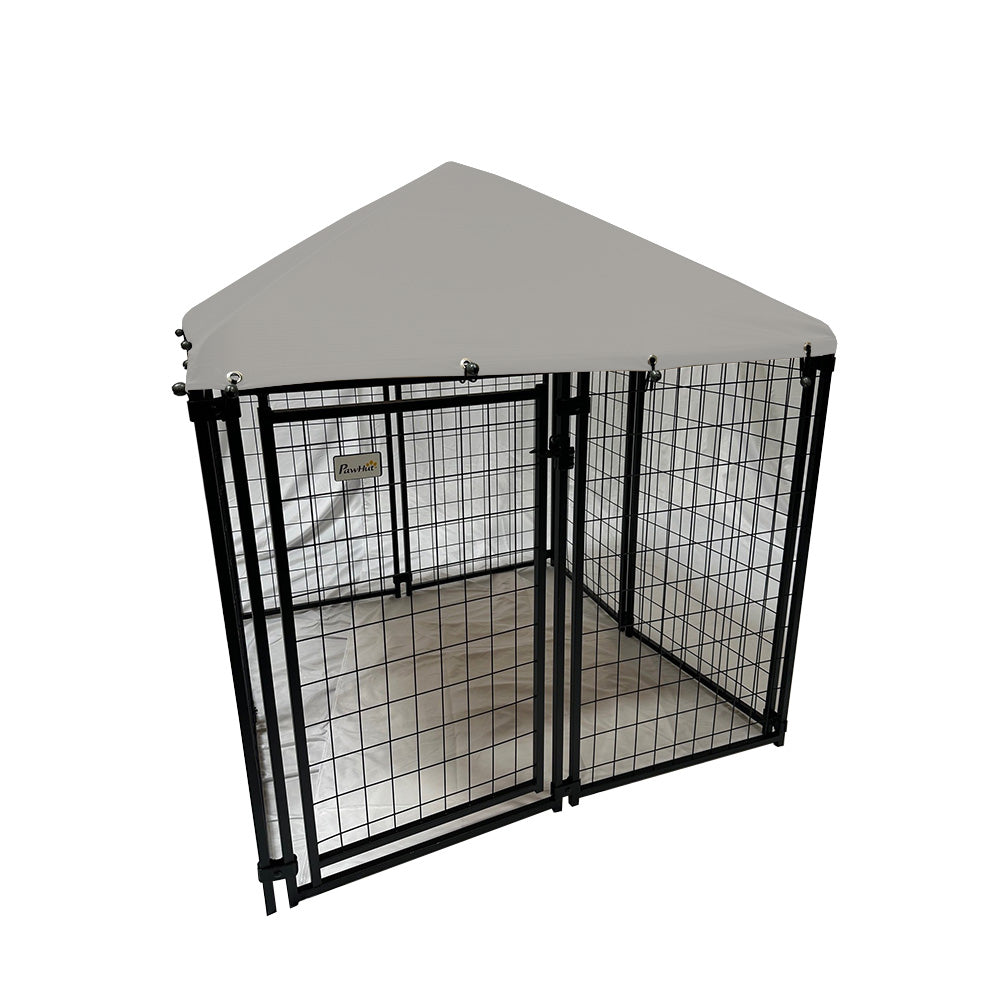 Replacement Canopy Cover for PawHut 5’x 5’ x 5’ Outdoor Dog Kennel Playpen – RipLock 350 - Slate Gray