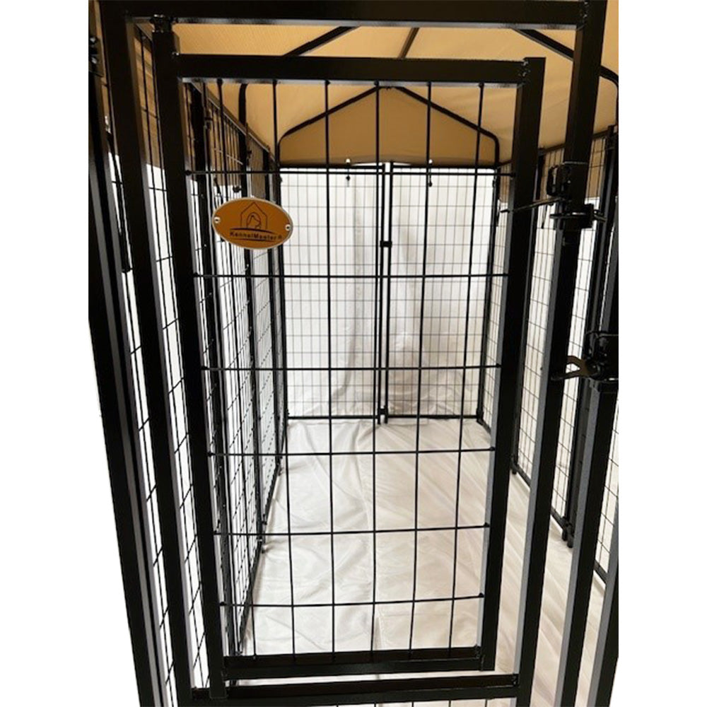 Replacement Canopy Cover for KennelMaster 4’ x 8’ x 6’ Welded Dog Kennel Playpen – RipLock 350 – Slate Gray