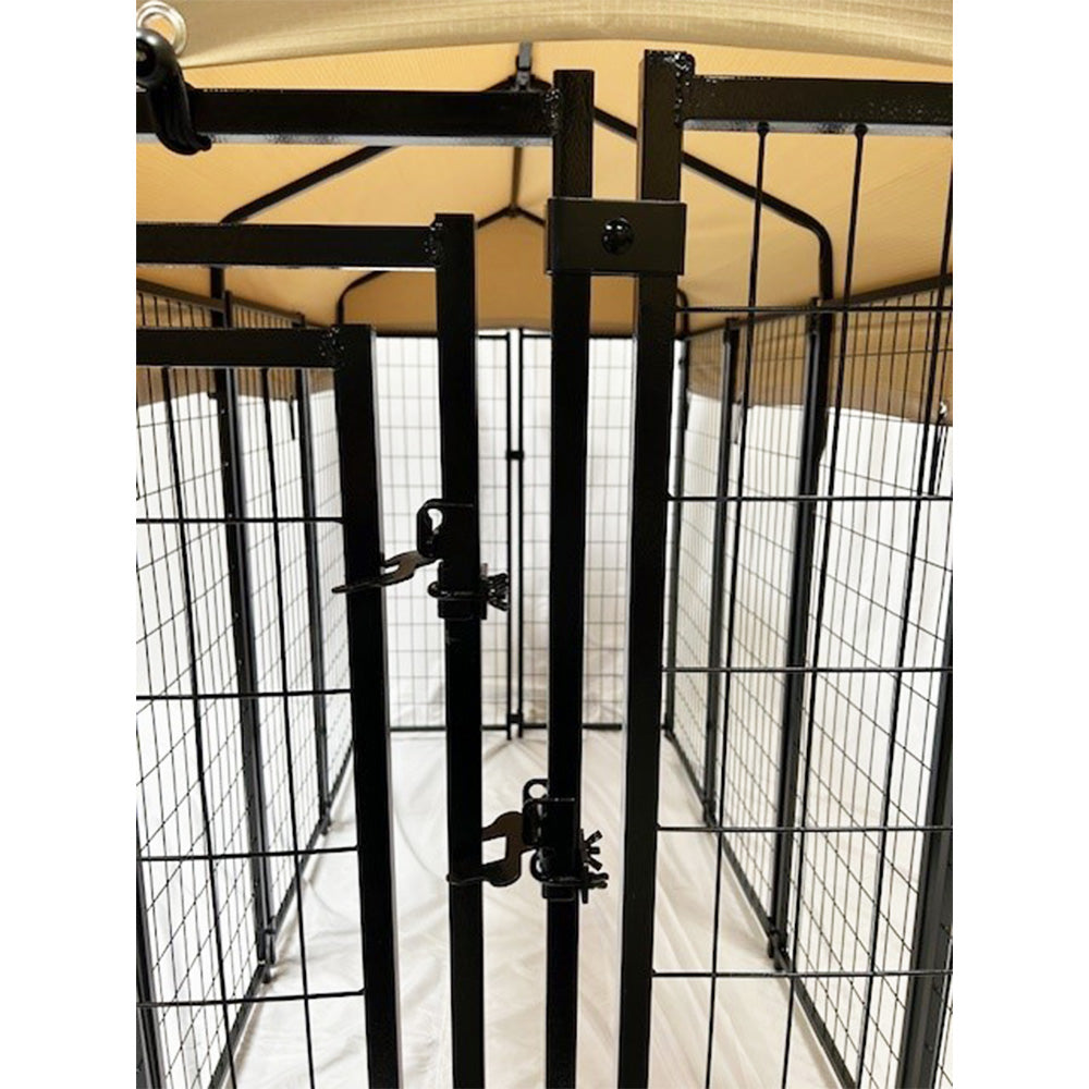 Replacement Canopy Cover for KennelMaster 4’ x 8’ x 6’ Welded Dog Kennel Playpen – RipLock 350 – Slate Gray