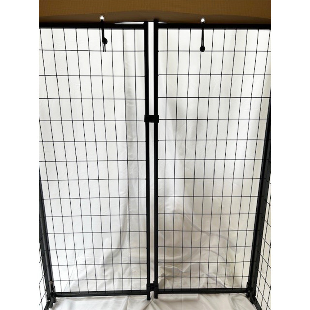 Replacement Canopy Cover for KennelMaster 4’ x 8’ x 6’ Welded Dog Kennel Playpen – RipLock 350 – Slate Gray