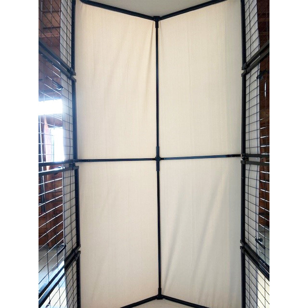 Replacement Canopy Cover for KennelMaster 4’ x 8’ x 6’ Welded Dog Kennel Playpen – RipLock 350 – Slate Gray